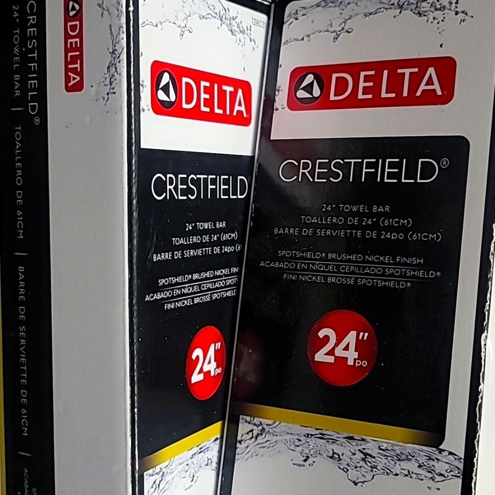 Delta Crestfield 24"Brushed Nickel Towel Bar 2Pk